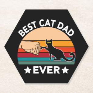 Dessous-de-verre En Papier Meilleur Chat Papa Jamais Feu Bump