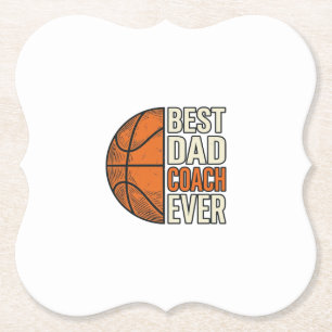 Dessous-de-verre En Papier Meilleur Coach Papa Ever Basket Vintage Vector Des