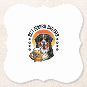 Dessous-de-verre En Papier Meilleur Papa Bernois Vintage T-Shirt Bière Chien