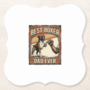 Dessous-de-verre En Papier Meilleur Papa Boxer de Tous les Temps Vintage Papa