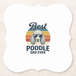 Dessous-de-verre En Papier Meilleur Papa Caniche Jamais T-shirt pour Chien Gr