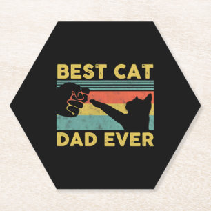 Dessous-de-verre En Papier Meilleur papa chat du monde tee drôle de papa chat