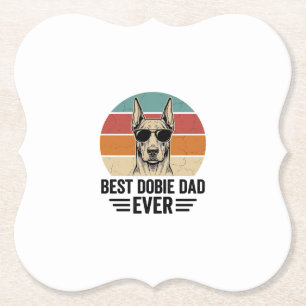 Dessous-de-verre En Papier Meilleur papa Dobie vintage Doberman T-shirt_1