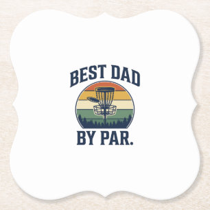 Dessous-de-verre En Papier Meilleur Papa Par Disc Golf Vintage Sunset Design_