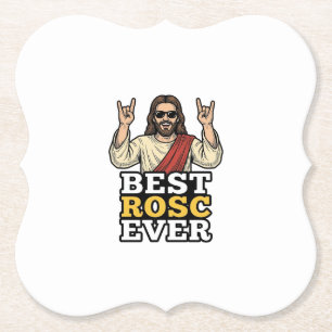 Dessous-de-verre En Papier Meilleur Rosc Vintage Rock Main Religieux T-Shirt_
