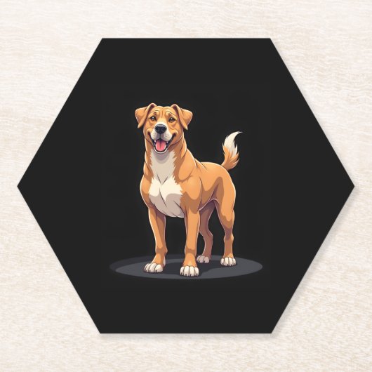 Dessous-de-verre En Papier Meilleure vie avec T-shirt Dogo Canario Long Sleev (Devant)