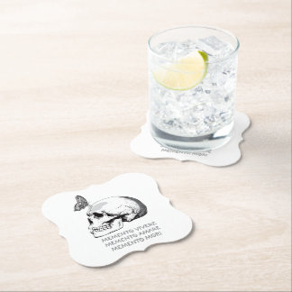 DESSOUS-DE-VERRE EN PAPIER MEMENTO VIVERE • MEMENTO AMARE • MEMENTO MORI