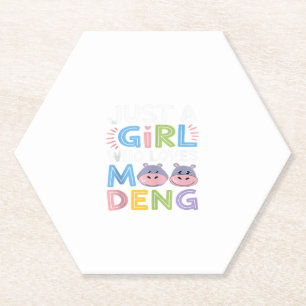 Dessous-de-verre En Papier Mens MooDeng Juste une fille qui aime Moo Deng Fun