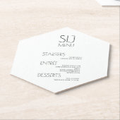 Dessous-de-verre En Papier Menu Moderne Simple Noir Blanc Gras Mariage (Incliné)