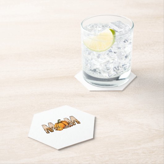 Dessous-de-verre En Papier Merci à maman Citrouille Leopart (En situation)