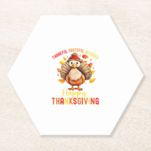 Dessous-de-verre En Papier Merci Grateful Bon thanksgiving Turke