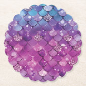 Dessous-de-verre En Papier Mermaid Anniversaire rose pourpre (Devant)