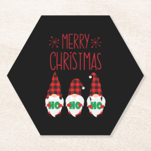 DESSOUS-DE-VERRE EN PAPIER MERRY CHRISTMAS GNOMES