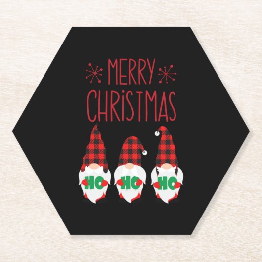 DESSOUS-DE-VERRE EN PAPIER MERRY CHRISTMAS GNOMES (Devant)