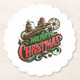 Dessous-de-verre En Papier Merry Christmas steampunk