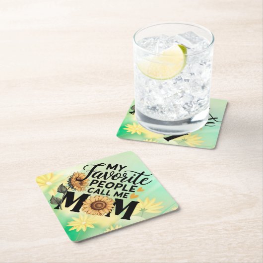 Dessous-de-verre En Papier Mes gens favoris appellent Mom-56392 (En situation)