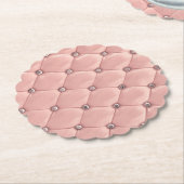 Dessous-de-verre En Papier Métallurique Tufté Rose (Incliné)