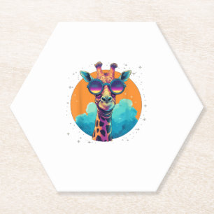 Dessous-de-verre En Papier Mignonne Giraffe Hommes Femmes Enfants _1
