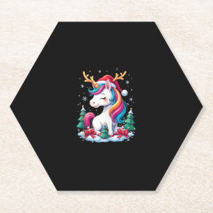Dessous-de-verre En Papier Mignonne Unicorne Noël Filles Enfants Noël Noël No