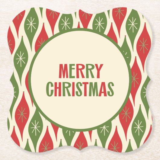 Dessous-de-verre En Papier Milieu du siècle moderne Retro les années 50 Joyeu (Devant)