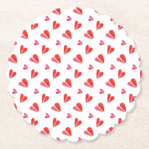 Dessous-de-verre En Papier MINI COEURS Dessous de verre en papier rond à écha