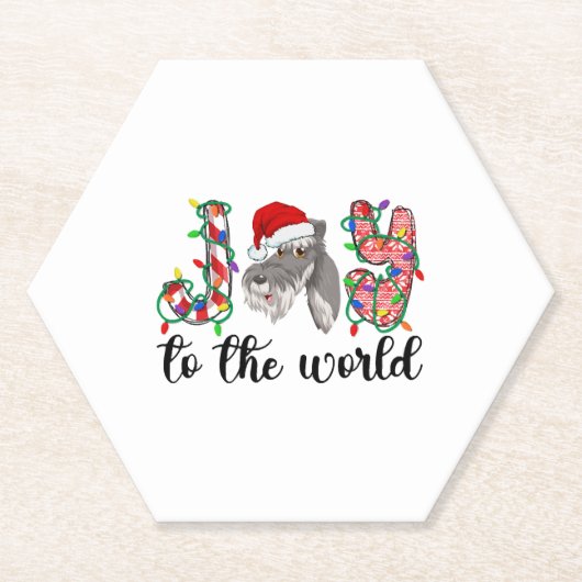 Dessous-de-verre En Papier Miniature Schnauzer Noël Mini Schnauzer Noël (Devant)