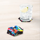 Dessous-de-verre En Papier mixte arc-en-ciel (En situation)