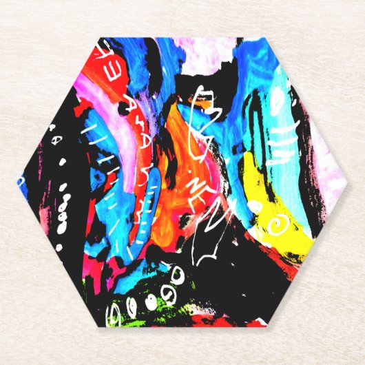 Dessous-de-verre En Papier mixte arc-en-ciel (Devant)