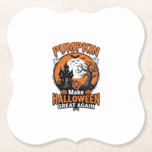 Dessous-de-verre En Papier Modèle de chemise vintage citrouille Halloween sup