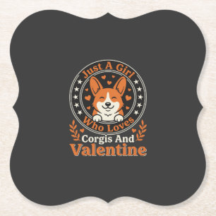 Dessous-de-verre En Papier Modèle de la Saint-Valentin Corgis pour filles qui