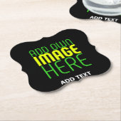 DESSOUS-DE-VERRE EN PAPIER MODÈLE DE TEXTE D'IMAGE NOIRE SIMPLE ET MODERNE (Incliné)