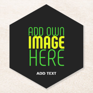 DESSOUS-DE-VERRE EN PAPIER MODÈLE DE TEXTE D'IMAGE NOIRE SIMPLE ET MODERNE