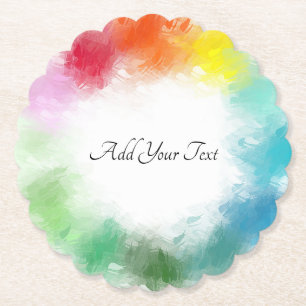 Dessous-de-verre En Papier Modèle moderne coloré écriture personnalisée Scrip