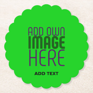 DESSOUS-DE-VERRE EN PAPIER MODÈLE TEXTE D'IMAGE VERTE MODERNE ÉDITABLE LIME