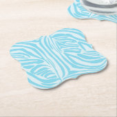 Dessous-de-verre En Papier Modèle Zèbre Bleu (Incliné)