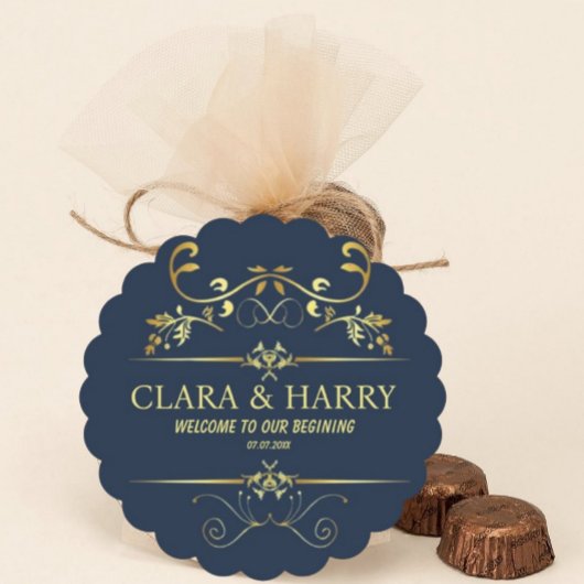 Dessous-de-verre En Papier Modern romantic gold calligraphy wedding 