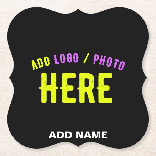 DESSOUS-DE-VERRE EN PAPIER MODERNE ET MODERNE PERSONNALISABLE NOIR VÉRIFIÉ (Devant)