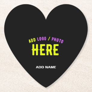 DESSOUS-DE-VERRE EN PAPIER MODERNE ET MODERNE PERSONNALISABLE NOIR VÉRIFIÉ