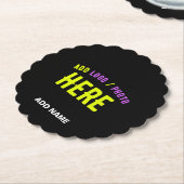 DESSOUS-DE-VERRE EN PAPIER MODERNE ET MODERNE PERSONNALISABLE NOIR VÉRIFIÉ (Incliné)