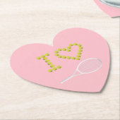 Dessous-de-verre En Papier Moderne I Love Tennis Rose (Incliné)