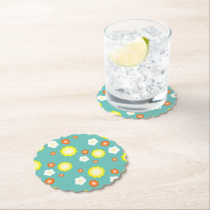 Dessous-de-verre En Papier Moderne mignon dégradé Fleurs marguerites motifs g