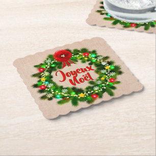 Dessous-de-verre En Papier Modifier le texte Joyeux Noël