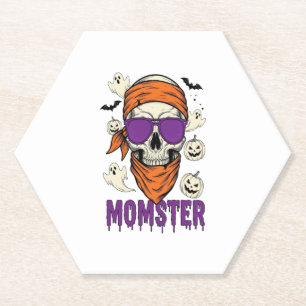 Dessous-de-verre En Papier Momster crâne Funny Halloween Maman