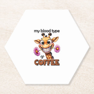 Dessous-de-verre En Papier Mon groupe sanguin est le café Spruch Groupe sangu