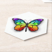 Dessous-de-verre En Papier Monarque papillon arc-en-ciel (Incliné)