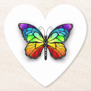 Dessous-de-verre En Papier Monarque papillon arc-en-ciel