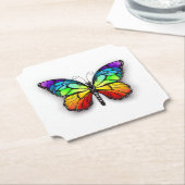 Dessous-de-verre En Papier Monarque papillon arc-en-ciel (Incliné)