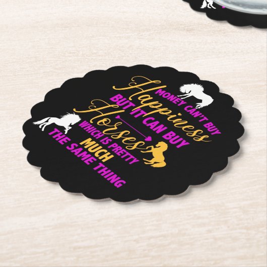 Dessous-de-verre En Papier Money Can Buy Horses Purple Yellow (Incliné)