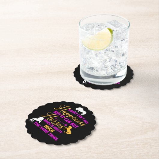 Dessous-de-verre En Papier Money Can Buy Horses Purple Yellow (En situation)