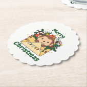 Dessous-de-verre En Papier Monkey Christmas (Incliné)